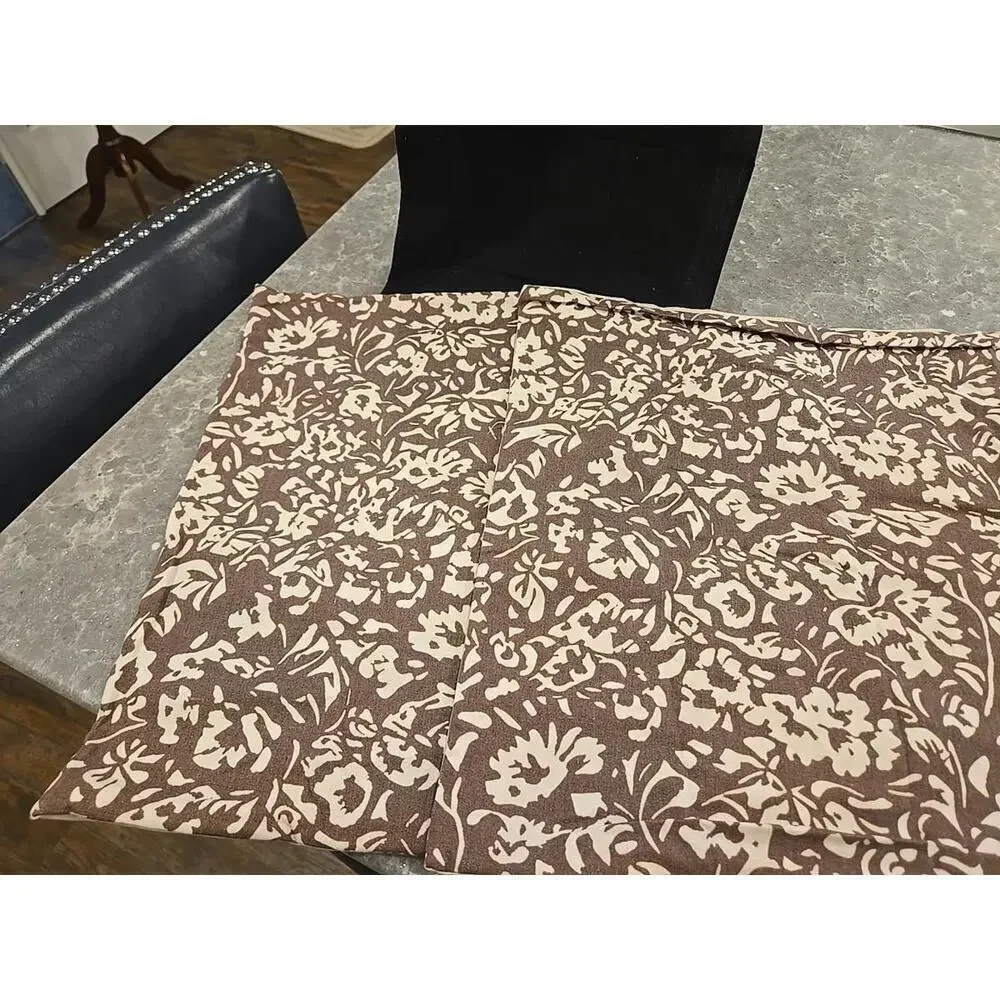Floral Brown and Cream Accent Pillow 18x18
